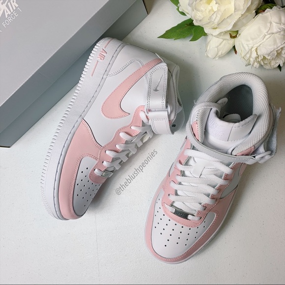 🌸 Nike Custom Air Force 1 Mid - Petal Pink 🌸 - Picture 4 of 13
